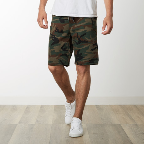 Zipper Pocket Sweatshorts // Camo (S)