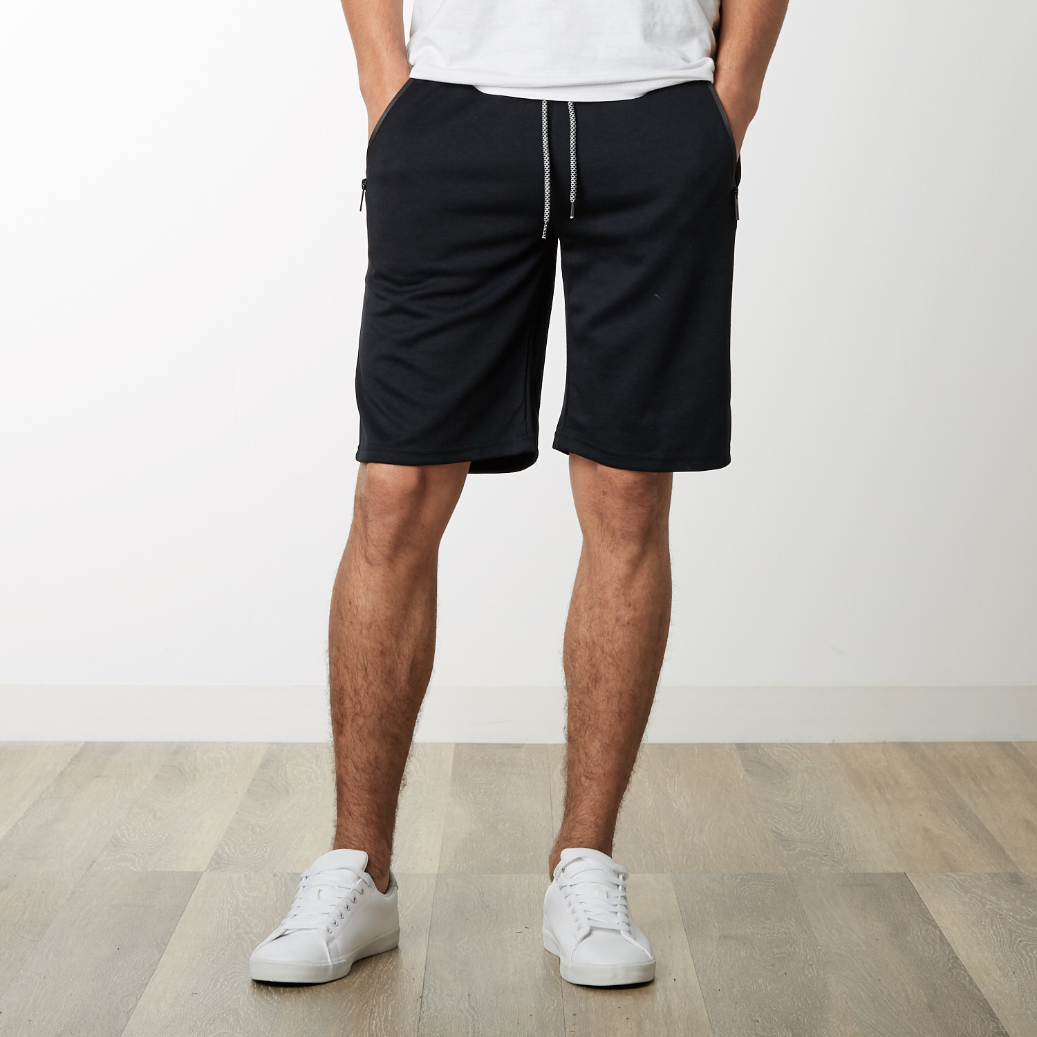 sweat shorts with zipper pockets