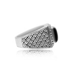 Gentleman's Signet Ring + Onyx // Black + Silver (Size 8)
