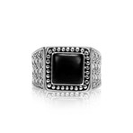 Gentleman's Signet Ring + Onyx // Black + Silver (Size 8)