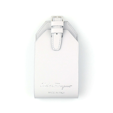 Smooth Leather Luggage Tag // Gray