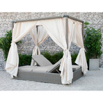 Renava // Marin Outdoor Beige Canopy Sunbed