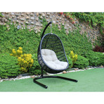 Renava // Havana Outdoor Black + Beige Hanging Chair