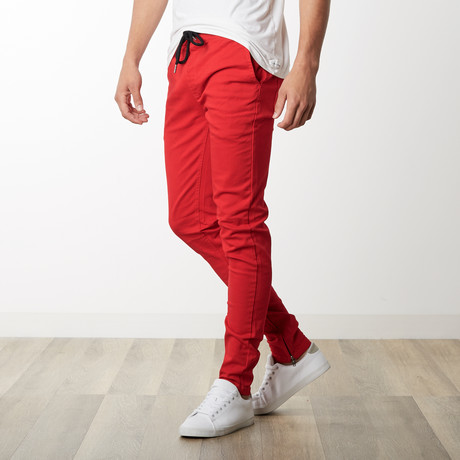 Rich V. 4 Joggers With Ankle Zip // Red (S)