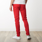Rich V. 4 Joggers With Ankle Zip // Red (L)