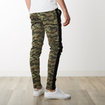 Striped Camo Ankle Zip Pants // Olive + Camo (XL)