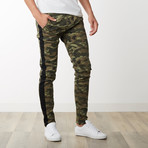 Striped Camo Ankle Zip Pants // Olive + Camo (XL)