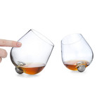 Spill Resistant Aerating Glass // Set of 2 (Silver Ball)