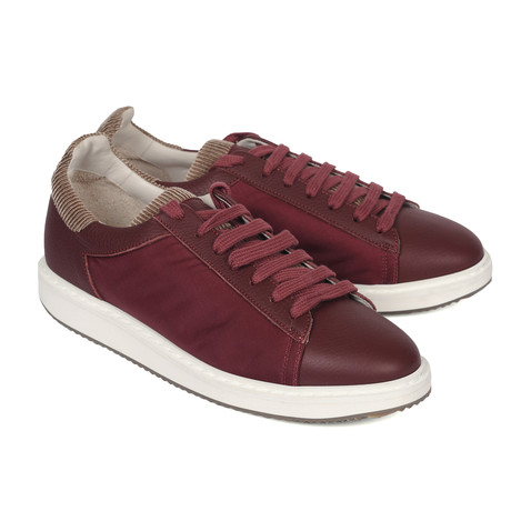 Oscar Leather Sneaker // Burgundy + Brown (Euro: 42)