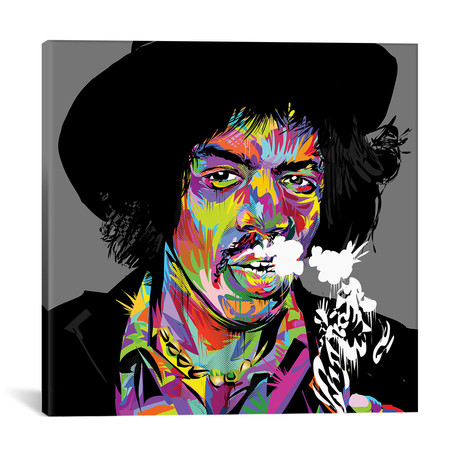Jimi Hendrix (18"W x 18"H x 0.75"D)