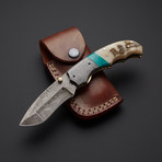 Turquoise + Sheep Horn Folding Knife