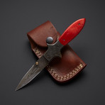 Red Bone Folding Stiletto Dagger Knife