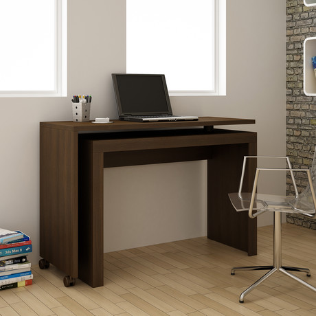 Carspin Nested Desk + Swivel Feature // Tobacco