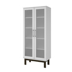 Glover 2.0 Bookcase // White + Wooden Legs