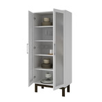 Glover 2.0 Bookcase // White + Wooden Legs