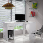 Dakota Classic L-Desk (White)