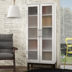 Glover 2.0 Bookcase // White + Wooden Legs