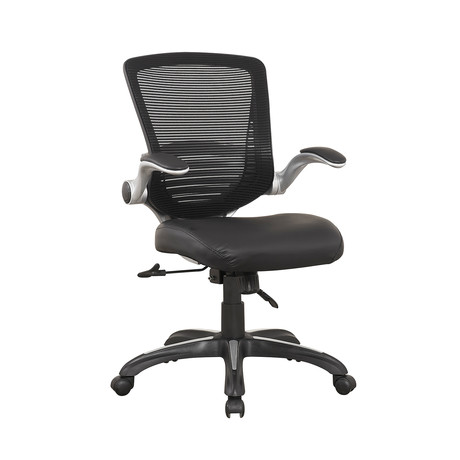 Ergonomic Hillside Office Chair // Black PU Leather (Single Chair)
