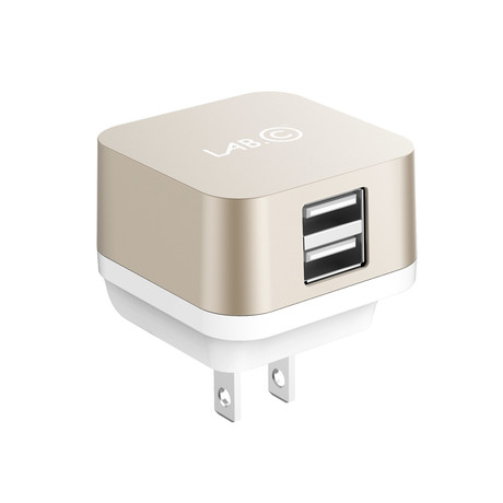 X2 // 2Port USB Rapid Wall Charger // Gold