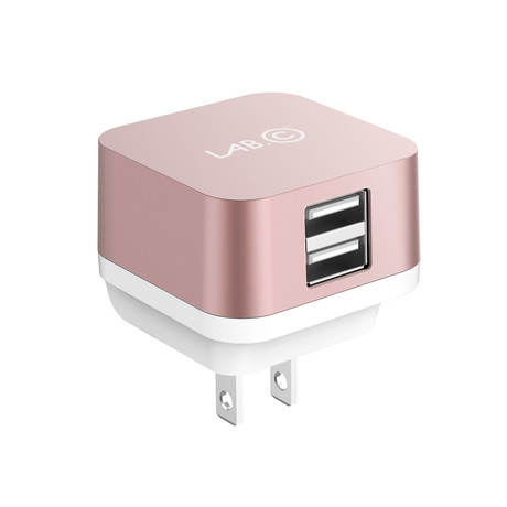 X2 // 2Port USB Rapid Wall Charger // Rose Gold