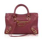 Metallic Edge City Small Shoulder Bag // Red