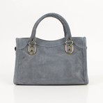 Suede Metallic Mini City AJ Shoulder Bag // Blue