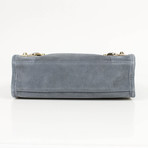 Suede Metallic Mini City AJ Shoulder Bag // Blue