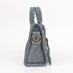 Suede Metallic Mini City AJ Shoulder Bag // Blue