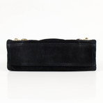 Suede Metallic Mini City AJ Satchel Bag // Black