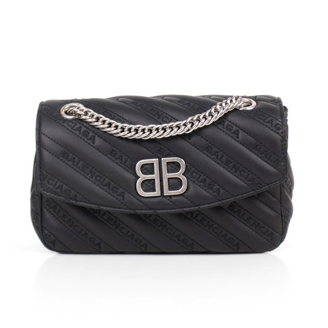 BB Round Logo Small Shoulder Bag // Black - Balenciaga - Touch of Modern