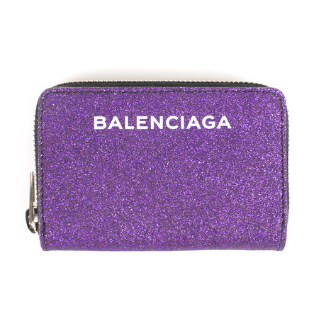 Glitter Essential Coin Zip Wallet // Purple