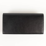 Metallic Money Zip Around Clutch Wallet // Black