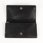 Metallic Money Zip Around Clutch Wallet // Black