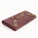 Metallic Money Zip Around Clutch Wallet // Brown