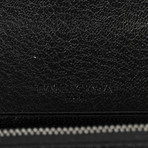 Metallic Money Zip Around Clutch Wallet // Black