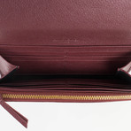 Metallic Money Zip Around Clutch Wallet // Brown