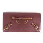 Metallic Money Zip Around Clutch Wallet // Brown