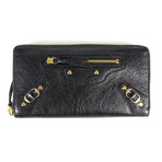 Classic Continental Zip Around Clutch Wallet // Black