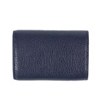 Pebbled Metallic Mini Bi-Fold Wallet // Blue