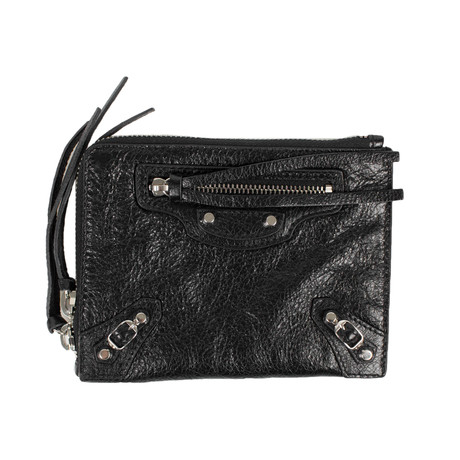 Pebbled Classic Pouch XS Wallet // Black