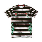 Bones And Roses Stripe Tee (XL)