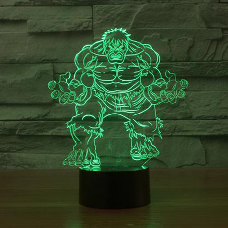 3D LED Hologram Lamp // Hulk