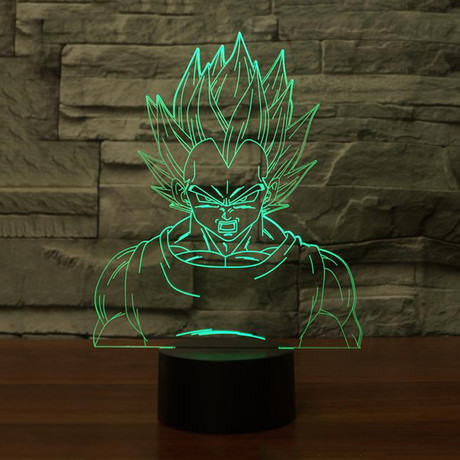 3D LED Hologram Lamp // Angry Vegeta