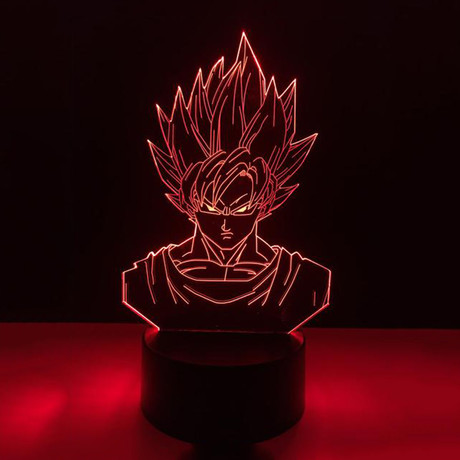 3D LED Hologram Lamp // Super Saiyan God Goku