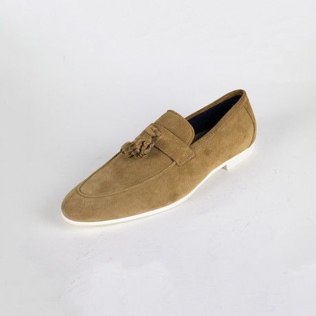 Suede Leather Tassel Loafers // Brown (US: 11)