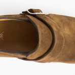 Suede Leather Monkstrap Shoes // Brown (US: 6.5)