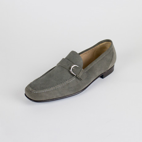 Suede Leather Cross-Strap Shoes // Gray (US: 11)
