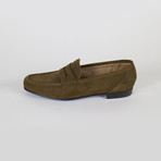Suede Leather Jerry Penny Loafers // Brown (US: 10.5)