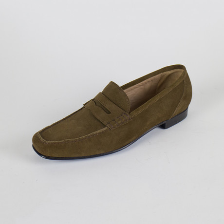 Suede Leather Jerry Penny Loafers // Brown (US: 10.5)