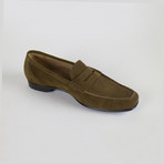 Suede Leather Jerry Penny Loafers // Brown (US: 10.5)